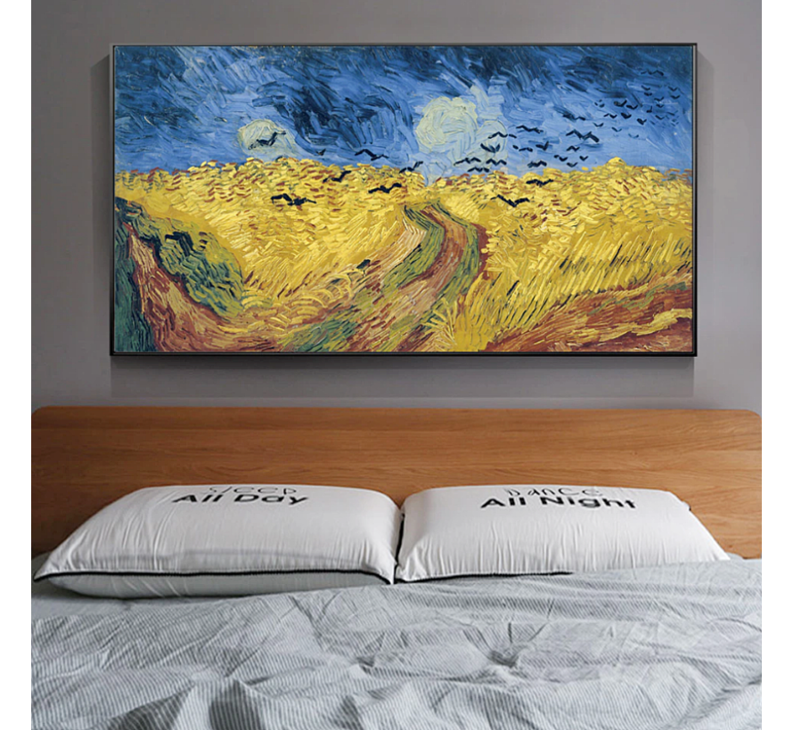 Canvas Vincent Van Gogh Korenveld Kraaien - Expressionisme - Kleur - 40x80cm