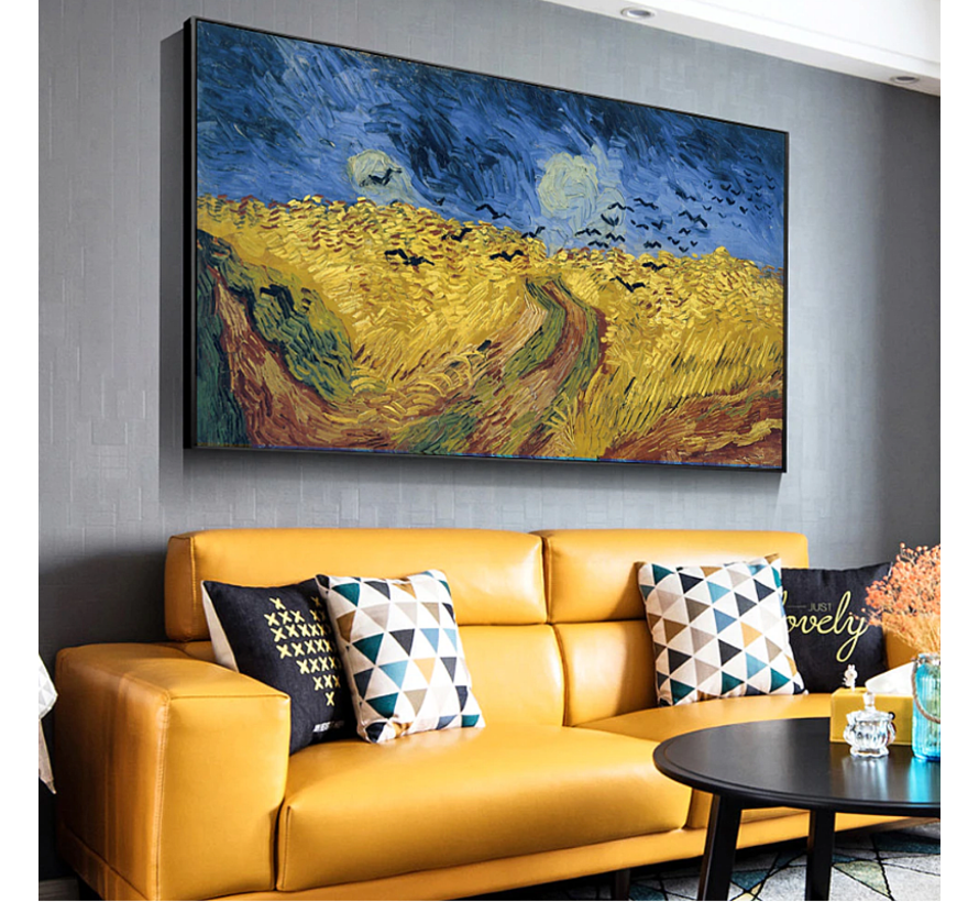 Canvas Vincent Van Gogh Korenveld Kraaien - Expressionisme - Kleur - 40x80cm