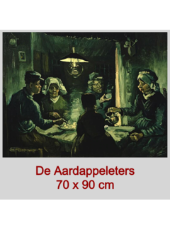 Allernieuwste.nl® Allernieuwste Canvas Schilderij Vincent van Gogh - De Aardappeleters 1885 - Meesterwerk - 70 x 90 cm - Kleur