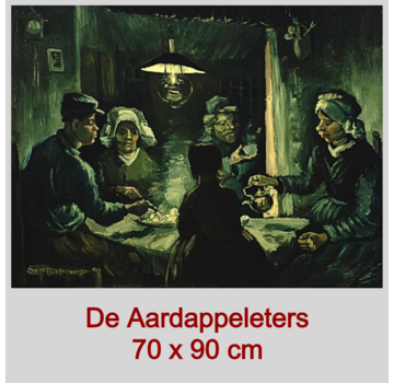 Allernieuwste.nl® Canvas Schilderij Vincent van Gogh - De Aardappeleters 1885 - Meesterwerk - 70 x 90 cm - Kleur