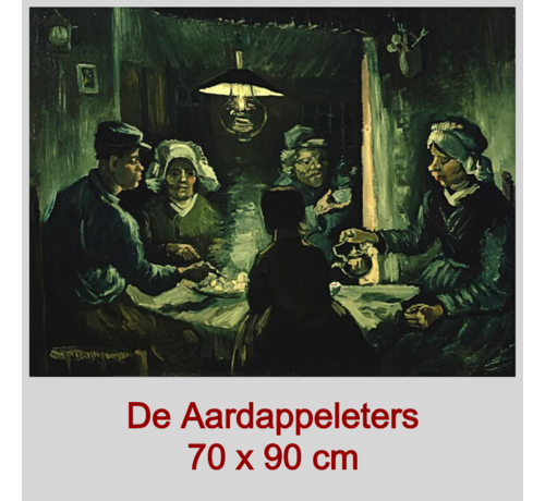 Allernieuwste.nl® Allernieuwste.nl® Canvas Schilderij Vincent van Gogh - De Aardappeleters 1885 - Meesterwerk - 70 x 90 cm - Kleur