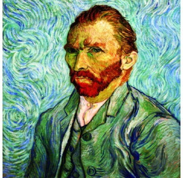 Allernieuwste.nl® Canvas Schilderij Vincent van Gogh - Zelfportret 1889 - Poster - Meesterwerk Reproductie - 60x60cm - Kleur