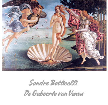 Allernieuwste.nl® Canvas Schilderij Sandro Botticelli De Geboorte van Venus - kunstwerk - Woonkamer - Poster - 60 x 90 cm - Kleur