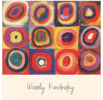 Allernieuwste.nl® Canvas Schilderij Wassily Kandinsky Vierkanten met Concentrische Cirkels Rood - Poster - 50 x 70 cm - Kleur