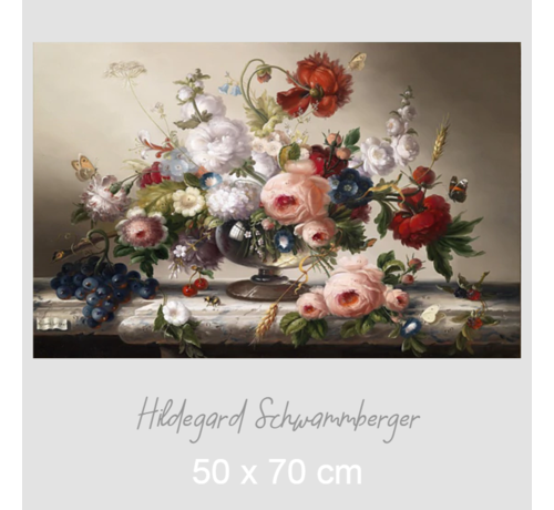 Allernieuwste.nl® Allernieuwste.nl® Canvas Schilderij Hildegard Schwammberger Bloemen Stilleven - Poster - Realisme - 50 x 70 cm - Kleur