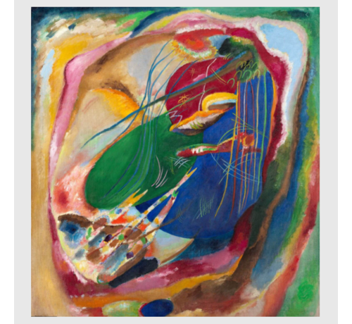 Allernieuwste.nl® Allernieuwste.nl® Canvas Schilderij Wassily Kandinsky - Picture with Three Spots No 196 - Poster - Modern Abstract - 60 x 60 cm - Kleur