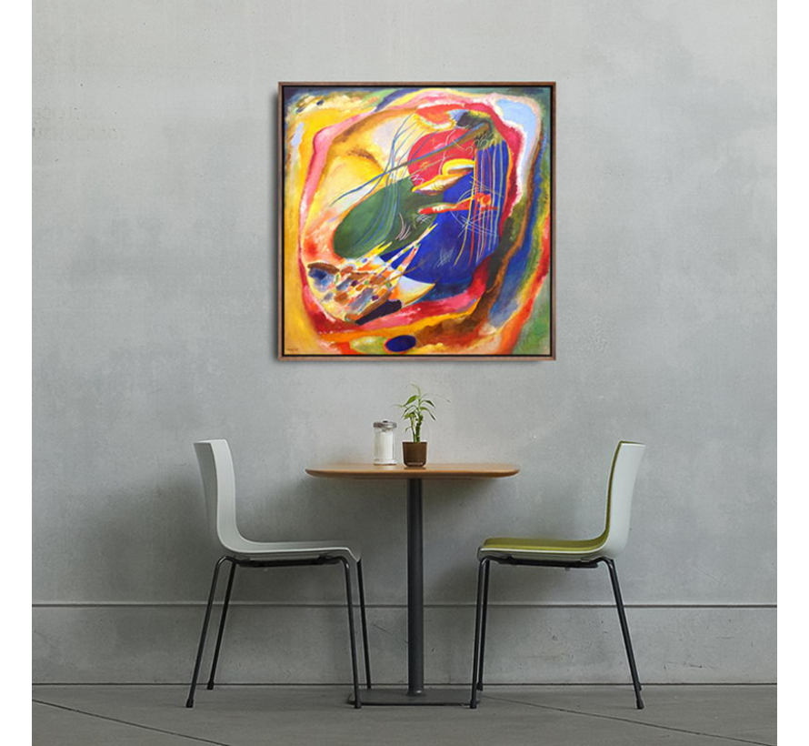 Allernieuwste.nl® Canvas Schilderij Wassily Kandinsky - Picture with Three Spots No 196 - Poster - Modern Abstract - 60 x 60 cm - Kleur