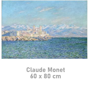 Allernieuwste.nl® Canvas Schilderij * Claude Monet Antibes, Afternoon Effect * - Kunst aan je Muur - Modern Impressionisme - kleur - 60 x 80 cm