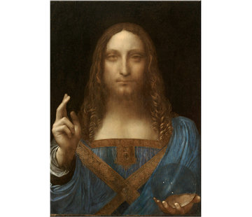 Allernieuwste.nl® Canvas Schilderij "Leonardo Da Vinci Salvator Mundi" - Duurste schilderij ooit - Kleur - 50 x 75 cm