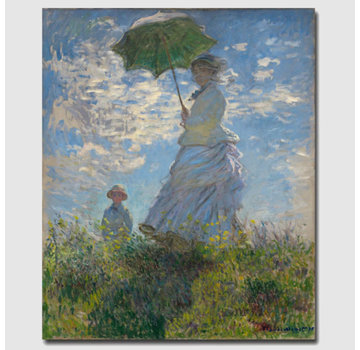 Allernieuwste.nl® Canvas Schilderij * CLAUDE MONET: Madame Monet and her Son * - Kunst aan je Muur - Impressionisme - Kleur - 70 x 100 cm