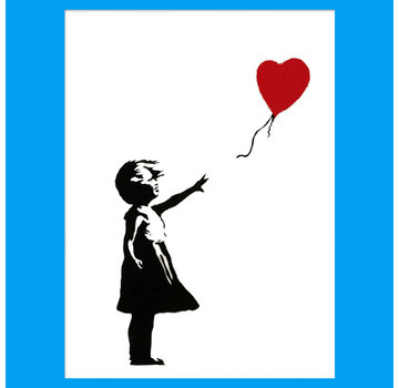 Allernieuwste.nl® Canvas Schilderij Banksy Grafitti: Girl with Balloon - Modern Street Graffiti - Poster - 80 x 120 cm - Kleur