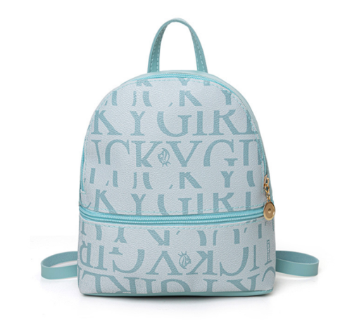 LaGloss® Fashion Mode Licht Blauw Mini Rugzakje - Modische Multi Rugzak - Type Lil Bag - Mode Rugzak Dames Tieners - 18x21.5x7.5 cm