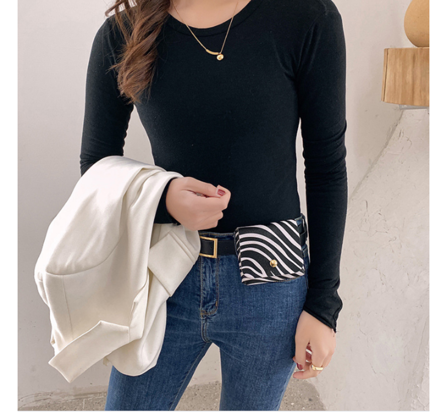 Fashion Bag Tas Mode Zebra Zwart Wit - Klein Modisch Heup Riem Tasje - Type Lil Bag - Imitatie leer HeupTas Zebra - 10x9x2.5 cm