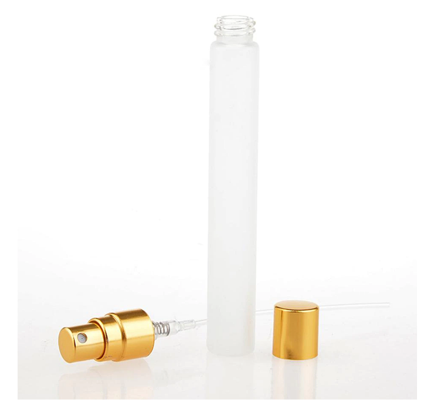 LaGloss® 5 STUKS Mini Parfum Verstuivers 10 ml Navulbaar - 5x Lege Frosted Glas Hervulbare Parfumfles Tasverstuiver - 11.4 x 1.4 cm - 10ML