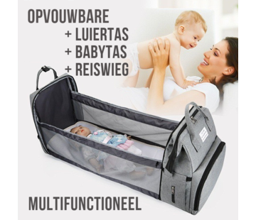 LaGloss® Multifunctionele 2-in-1 Babytas - Grijs