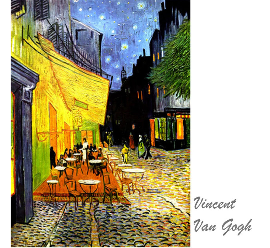 Canvas Schilderij * Vincent Van Gogh - CafÃ©terras Bij Nacht * - Kunst aan je Muur - postimpressionisme, expressionisme - Kleur - 60 x 90 cm