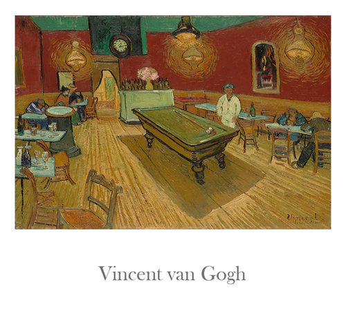 Allernieuwste.nl® Canvas Schilderij * Vincent Van Gogh - Het NachtcafÃ© * - Kunst aan je Muur - postimpressionisme, expressionisme - Kleur - 60 x 80 cm