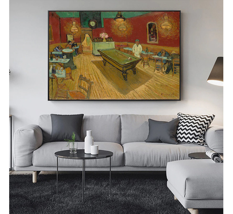 Canvas Schilderij * Vincent Van Gogh - Het NachtcafÃ© * - Kunst aan je Muur - postimpressionisme, expressionisme - Kleur - 60 x 80 cm