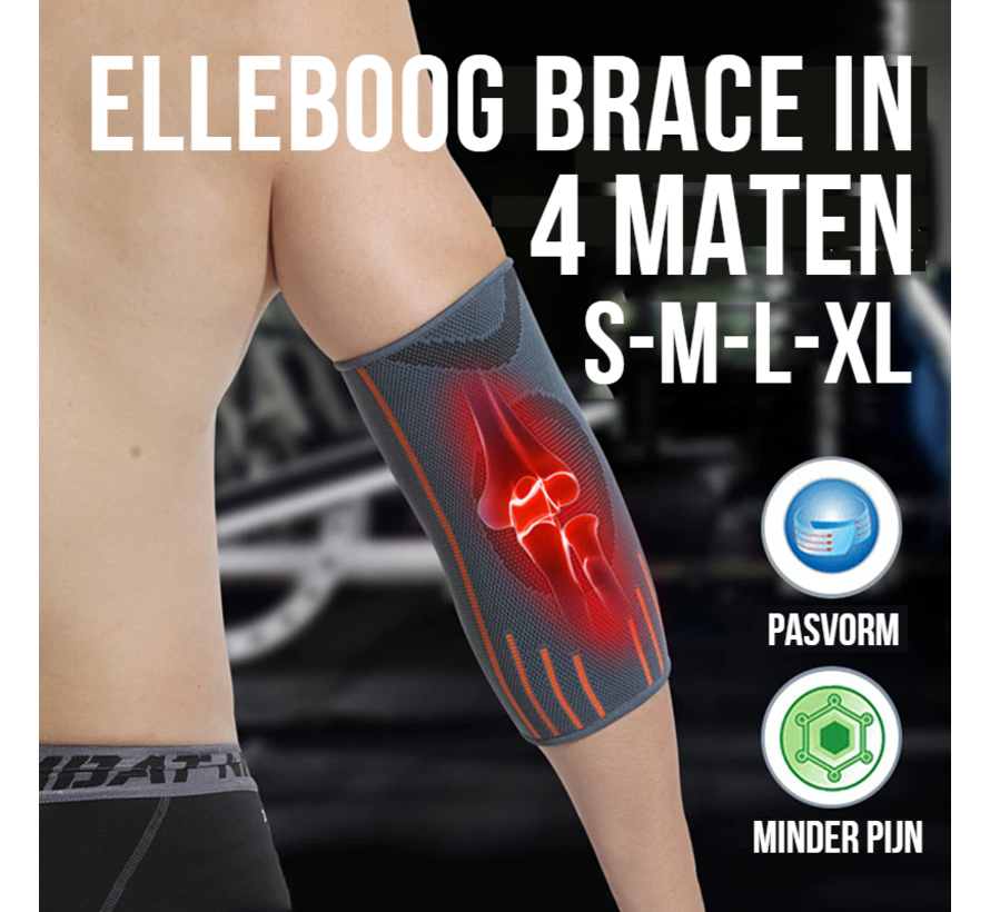 Allernieuwste M Ademende Elleboog Arm Brace - Tennisarm Brace - Atrose Reuma Tennis arm Golf - Sportbrace - Elastisch - Keuze uit 4 Maten