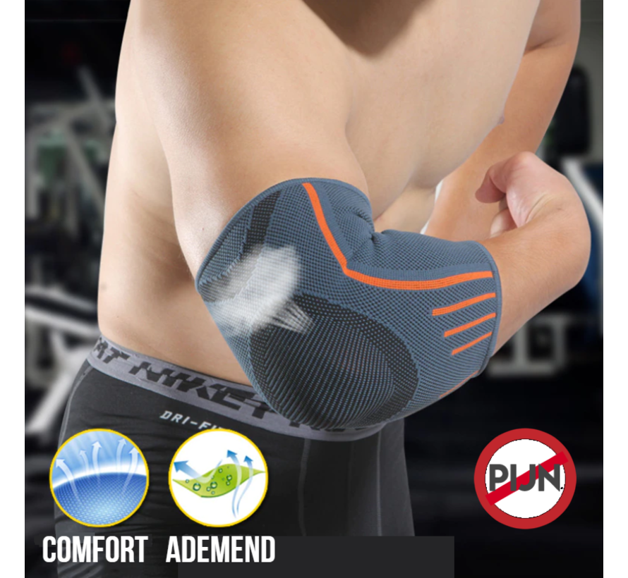 Allernieuwste L Ademende Elleboog Arm Brace - Tennisarm Brace - Atrose Reuma Tennis arm Golf - Sportbrace - Elastisch - Keuze uit 4 Maten