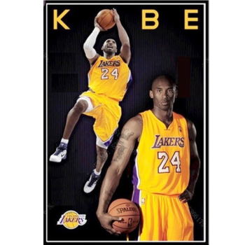 Allernieuwste.nl® Canvas Schilderij *Basketballer Kobe Bryant*  - 50 x 70 cm