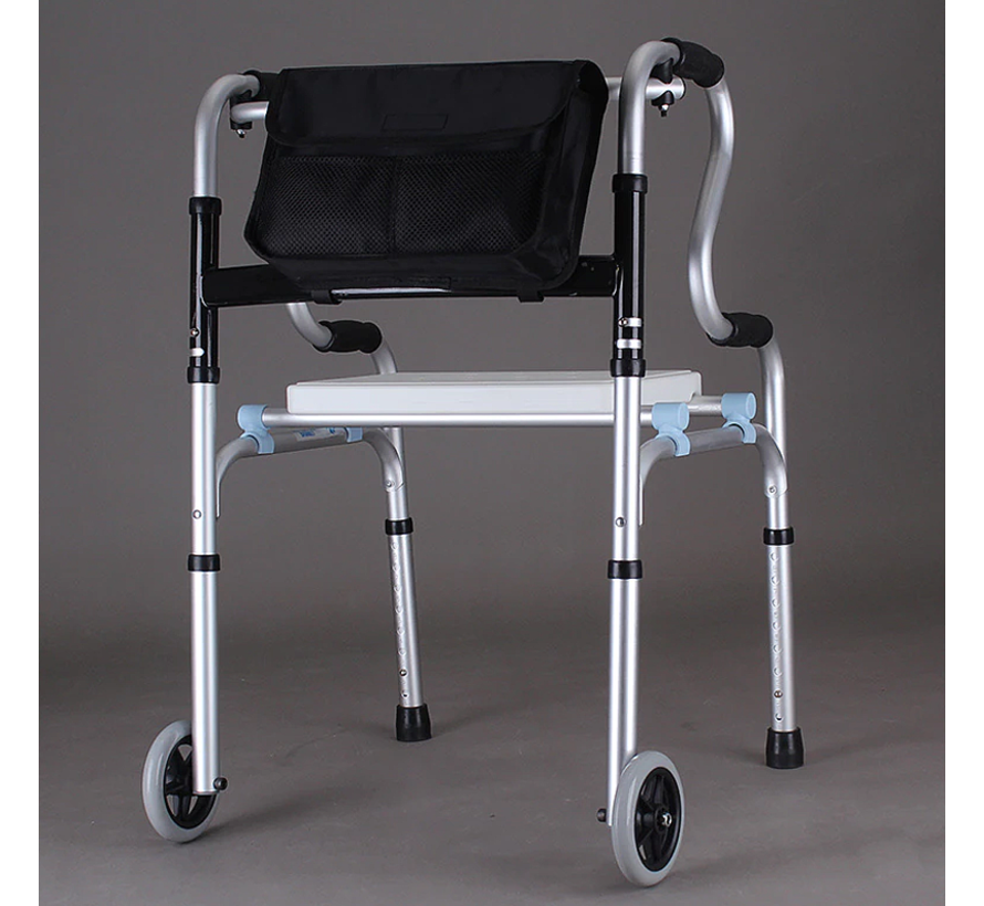 Allernieuwste Universele Rollator Opbergtas - Rolstoel en Rollator Tas - Ruime Rollatortas - Zwart - 32 x 20 x 7 cm