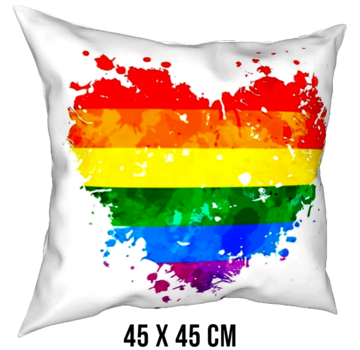 Allernieuwste.nl® Allernieuwste� Kussen Regenboog LGBTQIA+ - Kussenhoes polyester peach skin Perzikhuid - Kussenovertrek Graffiti - Kleur 45 x 45 cm