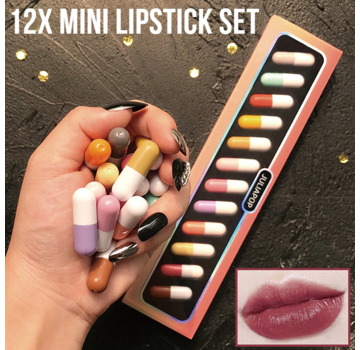 LaGloss® Mini Lipstick SET 12 stuks -  Rood
