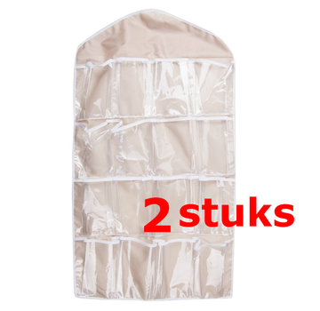 Allernieuwste.nl® Ophangbare Opbergzak - 2 Stuks - Beige