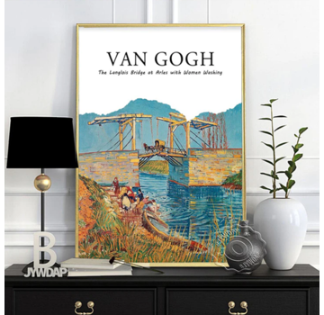 Allernieuwste.nl® Canvas Schilderij Vincent Van Gogh - Brug van Langlois - 50 x 70 cm