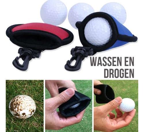 Allernieuwste.nl® Allernieuwste Golfbal Wassen en Drogen Blauw - Golfball Washer Cleaner - Handig Cadeau Geschenk voor Golfers - Waterdicht - BLAUW