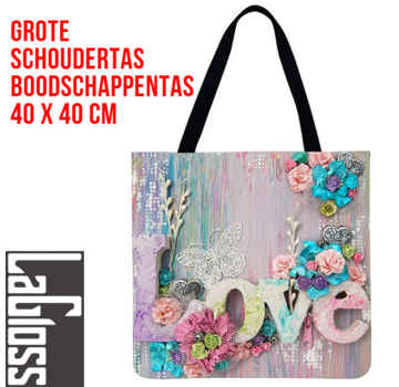 LaGloss® Linnen Boodschappentas - Love