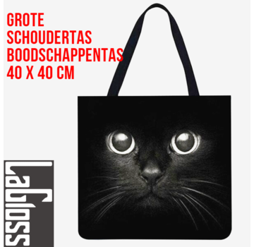 LaGloss® Linnen Boodschappentas - Zwarte Kat