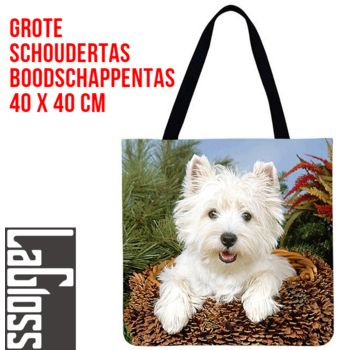 LaGloss® Linnen Boodschappentas - Welsch Hond