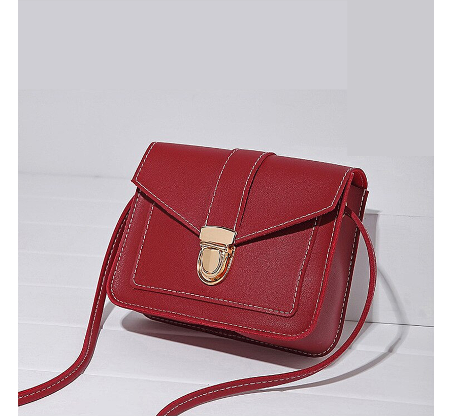 Lagloss Fashion Bag Tas Mode Rood - Sling Tasje - Type Lil Bag - Pop SchouderTas - Straatmode - 17.5x13.5x6 cm