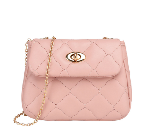 LaGloss® Lagloss Fashion Bag Tas Mode Roze - Doorgestikt Modisch Tasje - Type Lil Bag - SchouderTas - Straatmode - 18x12.5x3 cm