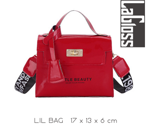 LaGloss® Lagloss Fashion Bag Tas Mode Rood - Klein Modisch Bedrukt Tasje - Type Lil Bag - Bedrukte SchouderTas - 17x13x6 cm