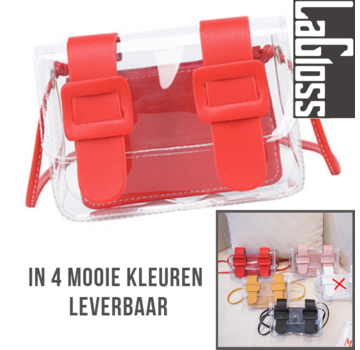 LaGloss® Modisch Transparant Tasje + Losse Binnentas - Rood