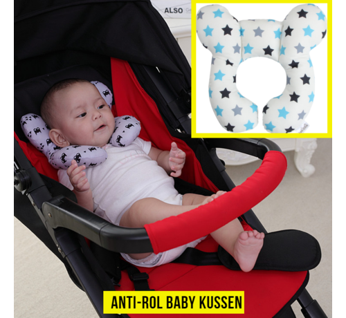 Allernieuwste.nl® Allernieuwste Auto Anti-Rollover Baby Kussen - Correctie Anti-Excentrieke Hoofdkussen - Baby Hoofd Positionering Kussen Kids - Katoen - 25.5 x 23 cm