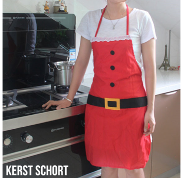 Allernieuwste.nl® Kerst Keukenschort - Rood-Wit 100 x 52 cm