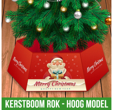 Allernieuwste.nl® Rond Kerstboomkleed onder de Kerstboom Hoog - Rood - 6x 30x40x25cm