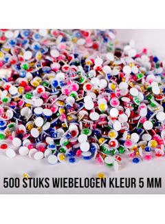 Allernieuwste.nl® 500 Stuks Gekleurde Wiebelogen - 5 mm