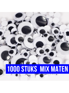 Allernieuwste.nl® 1000 Stuks Wiebelogen Mix - 4 tot 12 mm **