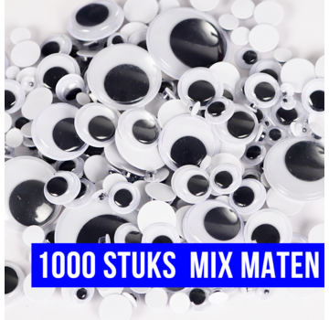 Allernieuwste.nl® 1000 Stuks Wiebelogen Mix - 4 tot 12 mm