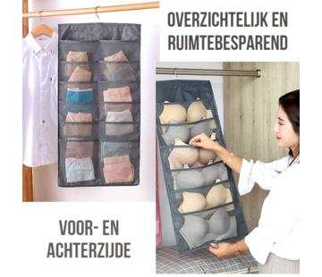 Allernieuwste.nl® Hangende BH Ondergoed Organizer - 24 Opbergvakken 2-zijdig Roze