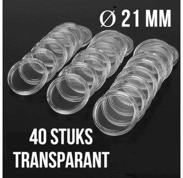 Allernieuwste.nl® 40 stuks Muntcapsules 21 mm - Transparante Munt Capsules