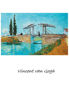 Allernieuwste.nl® Canvas Schilderij Vincent Van Gogh - De Brug van Langlois Bij Arles - Kunst - Poster - 40 x 60 cm - Kleur