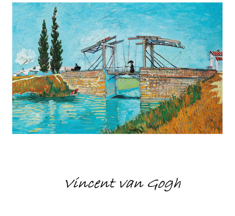 Allernieuwste.nl® Canvas Schilderij Vincent Van Gogh - De Brug van Langlois Bij Arles - Kunst - Poster - 40 x 60 cm - Kleur