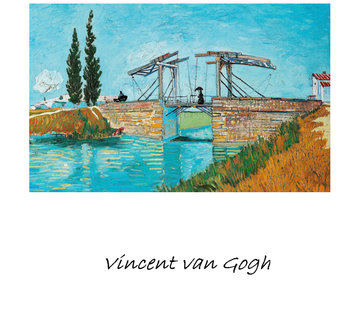 Allernieuwste.nl® Canvas Schilderij Vincent Van Gogh De brug van Langlois bij Arles - Kunst - Postimpressionisme - 60 x 80 cm - Kleur