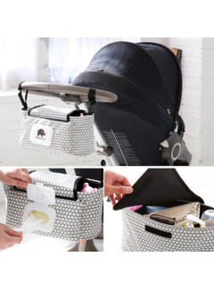 Allernieuwste.nl® Kinderwagen Tas Luiertas Draagtas - STIPPEN